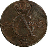 SWEDEN COPPER King Gustav IV Adolf 1806 1/4 Skilling KM# 564 (18 526)