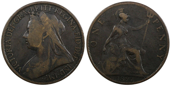Great Britain Victoria Bronze 1897 1 Penny  KM# 790 (20 597)
