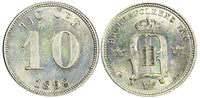 SWEDEN Oscar II Silver 1898 EB 10 Ore UNC KM# 755 (22 115)