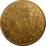India-British George V Bronze 1936 (B) 1/4 Anna UNC Toned KM# 512  (23 662)