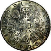 Austria Maria Theresia Silver 1967 25 Schilling UNC Nice Toned KM# 2901 (18 778)