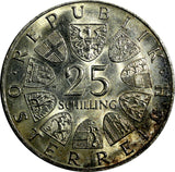 Austria Maria Theresia Silver 1967 25 Schilling UNC Nice Toned KM# 2901 (18 778)