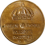 Sweden Gustaf VI Bronze 1960 TS 2 Ore GEM BU Toned KM# 821 (21 951)