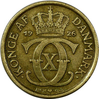 Denmark Christian X 1926 HCN; GJ 1/2 Krone KEY DATE Mintage-716,00  KM# 831.1