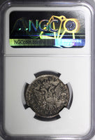 RUSSIA Elizabeth Silver 1743 MMD Polupoltinnik NGC VF35 RARE TOP GRADED C# 17(9)