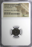 WESTERN ROMAN Honorius AD 393-423 AE4 Nummus /Rev.Three emperors NGC (038)