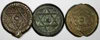 Morocco Sidi Mohammed IV LOT OF 3 COINS AH1288(1871) 4 Fulus Marrakesh C166.2(4)
