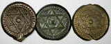 Morocco Sidi Mohammed IV LOT OF 3 COINS AH1288(1871) 4 Fulus Marrakesh C166.2(4)