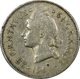 Dominican Republic Copper-Nickel 1967 25 Centavos KM# 20a.1 (21 358)