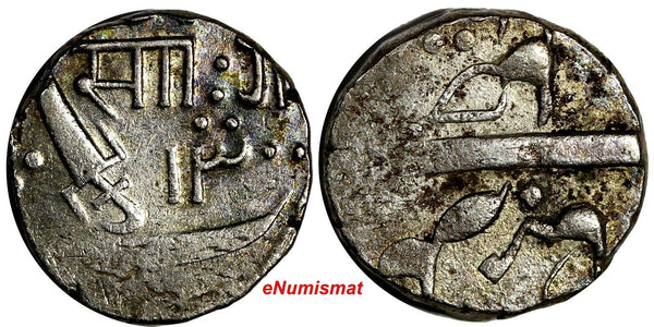 India-Princely States BARODA Sayaji Rao III Silver 1300(1882) 1 RUPEE Y# 29 (37)