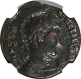Constantine I .BARBAROUS ISSUE NUMMUS 4th Cen. AD NGC /Two Victories at Altar(1)