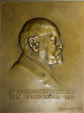 AUSTRIA Medal Bronze Plaque 1911by S.Schwartz Anton Bettelheim-critic,journalist