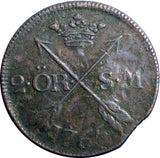 SWEDEN COPPER Adolf Frederick 1765 2 Ore,S.M    KM#461 (8615)