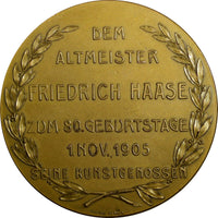 GERMANY BRONZE MEDAL 1905 by Max Klein Friedrich Haase DRAMATIST, ACTOR 55,5mm