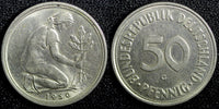 Germany-Federal Republic Copper-Nickel 1950 G 50 Pfennig Karlsruhe KM# 109.1 (2)