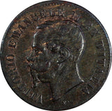 Italy Vittorio Emanuele II Copper 1861 N 2 Centesimi Naples KM# 2.2 (806)