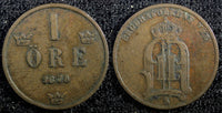 SWEDEN Oscar II Bronze 1875 1  Öre KM# 734 (23 159)