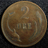 Denmark Christian IX Bronze 1899 VBP 2 Ore  KM# 793.2 (23 779)