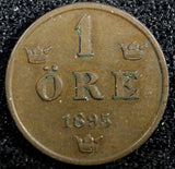 Sweden Oscar II Bronze 1895 1 Öre KM# 750  (23 147)