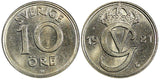 Sweden Gustaf V (1907-1950) Nickel-Bronze 1921 W 10 Öre Ch.UNC KM# 795 (22 131)