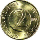 Slovenia  1998 2 Tolarja A barn swallow UNC-BU KM#5 RANDOM PICK (1 Coin)