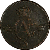 Sweden Gustaf IV 1802 1/2 Skilling Overstruck on 1 Ore 1730-1769 KM# 565(17 893)