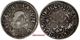 Italian states SARDINIA Carlos II of Spain Silver 1695 1 Reale Piras-95 (369)