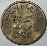 Denmark Frederik IX Copper-Nickel 1950 N; S  25 Ore UNC KM# 842.1
