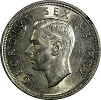 South Africa George VI Silver 1952 5 Shillings aUNC KM# 41 (18 643)