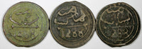 Morocco Sidi Mohammed IV LOT OF 3 COINS AH1288(1871) 4 Fulus Marrakesh C166.2(5)