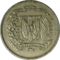 Dominican Republic Copper-Nickel 1974 25 Centavos KM# 20a.2 (21 973)