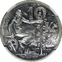 Czechoslovakia Silver 1930 10 Korun 30 mm NGC UNC DETAILS KM# 15 (026)