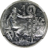 Czechoslovakia Silver 1930 10 Korun 30 mm NGC UNC DETAILS KM# 15 (026)