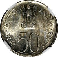 India-Republic 1973 (C) 50 Paise Calcutta NGC MS65 FAO TOP GRADED KM# 62 (45)