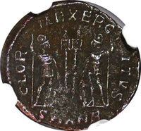 Roman Empire Constantine I AD 307-337 AE3/4  BI Nummus / Two soldiers NGC (299)