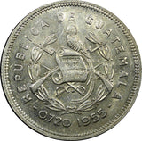Guatemala Silver 1955 25 Centavos Mintage-408,574 27mm KM# 258 (22 578)