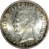 SWEDEN Gustaf V Silver 1930 G  2 Kronor NGC MS65 1 GRADED HIGHEST SCARCE KM# 787