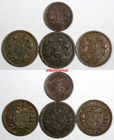Switzerland LOT OF 4 COINS 1850-1919 2 Rappen,1 Rappen KM#3.2;KM#4.1; KM#4.1(4)