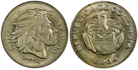 Colombia 1964 10 Centavos  Indio Chief Calarcá  UNC KM# 212.2 (272)