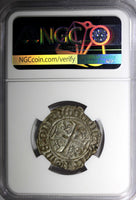 FRANCE Charles VI 1380-1422 Silver Blanc Guenar NGC AU55 Duplessy-377d (9)