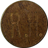 COSTA RICA Rohrmoser Hermanos Token "R.H."Engraved Both Sides 18 mm SCARCE (02)