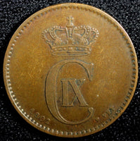 Denmark Christian IX Bronze 1902 VBP 2 Ore  KM# 793.2 (23 773)