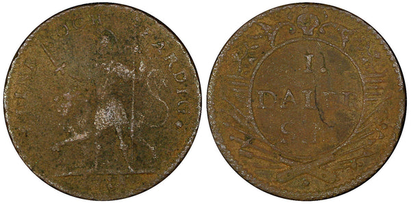 Sweden Emergency Carl XII Copper 1718 Daler SM "FLINK OCH FARDIG" KM# A356 (186)