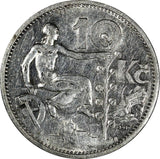 Czechoslovakia Silver 1931 10 Korun 30 mm KM# 15 (19 688)