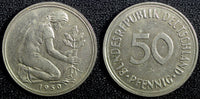 Germany-Federal Republic Copper-Nickel 1950 J 50 Pfennig Hamburg KM# 109.1 (3)