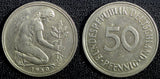 Germany-Federal Republic Copper-Nickel 1950 J 50 Pfennig Hamburg KM# 109.1 (3)