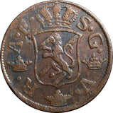 SWEDEN COPPER  Adolf Frederick 1761 2 Ore, S.M. Low Mintage:422,000 KM# 461