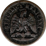 Mexico SECOND REPUBLIC 1891 Pi Mo 1 Centavo San Luis Potosi Mint RARE KM# 391.8