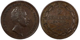 Sweden Oscar I Copper 1852 2 Skilling Banco 33.5 mm Mintage-61,420 KM# 664 (855)