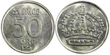 Sweden Gustaf VI Silver 1957 TS 50 Ore  UNC KM# 825 (006)